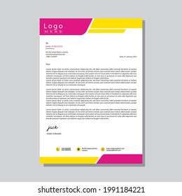 Diseño creativo de membrete, vector de membrete de negocios