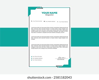 Creative Letterhead Design | High-Quality and Printable Stationery Mockup – Get a stylish letterhead layout for corporate use. Perfect for professional branding with easy customization.