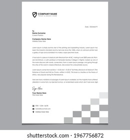 Creative letterhead design. Modern unique professional corporate clean company business letterhead template design with black and gray colors. 