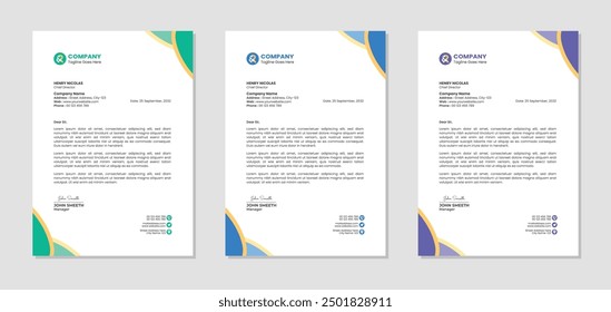 Creative letterhead design professional corporate business letter template