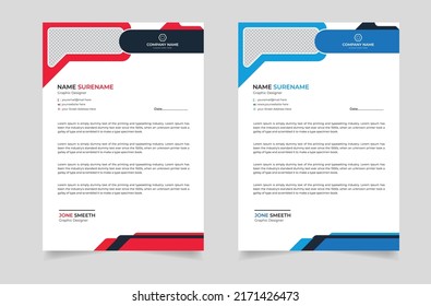 Diseño de membrete creativo y plantilla de membrete profesional