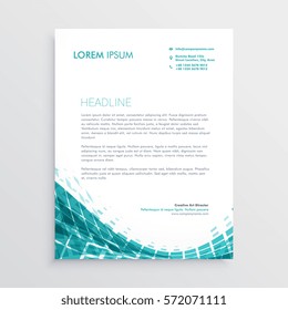 creative letterhead design template with abstract blue shapes
