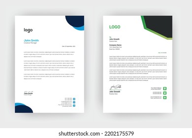 
Creative Letterhead , Elegante und minimalistisch gestaltete Briefkopfvorlagen, A4-Größen