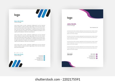 
Creative letterhead , Elegant and minimalist style letterhead template design,A4 sizes