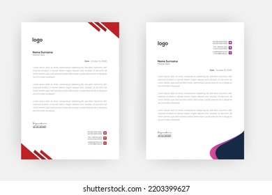 Creative letterhead , Elegant and minimalist style letterhead template design,A4 sizes    