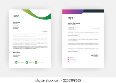 Creative letterhead , Elegant and minimalist style letterhead template design,A4 sizes    