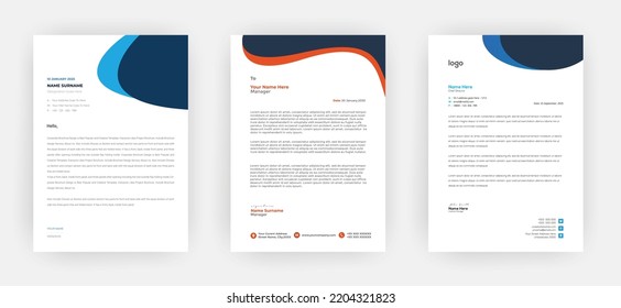 Creative letterhead , Elegant and minimalist style letterhead template design,A4 sizes    