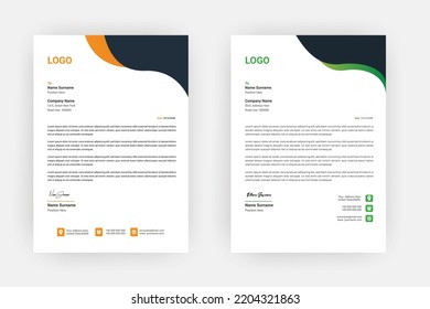 Creative letterhead , Elegant and minimalist style letterhead template design,A4 sizes    