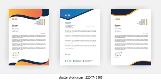 Creative letterhead   Elegant and minimalist style letterhead template design A4 sizes    