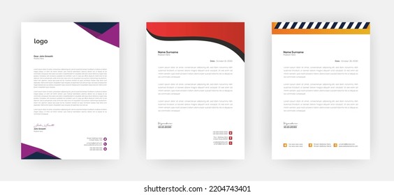 Creative letterhead   Elegant and minimalist style letterhead template design A4 sizes    