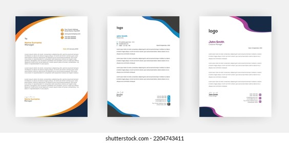 Creative letterhead   Elegant and minimalist style letterhead template design A4 sizes    
