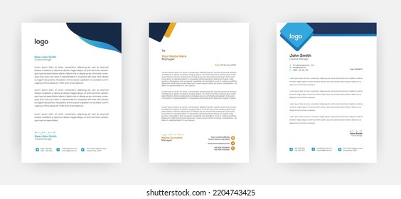 Creative letterhead   Elegant and minimalist style letterhead template design A4 sizes    