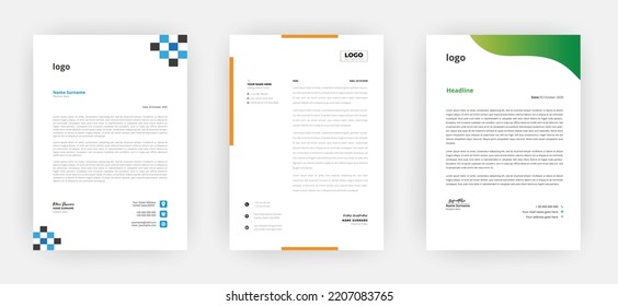 Creative letterhead   Elegant and minimalist style letterhead template design A4 sizes    