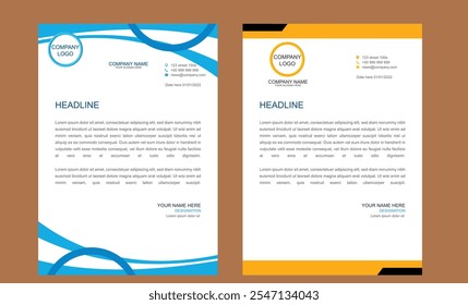 Creative letterhead , Elegant and minimalist style letterhead template design,A4 sizes
