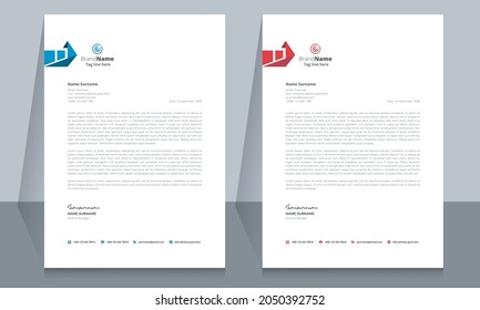 Creative letterhead format template, business style letterhead design template. Company letterhead template designs. Letterhead, flyer template.