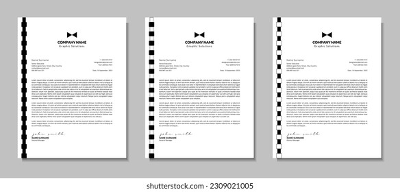 Plantilla de membrete creativa - 3 variaciones