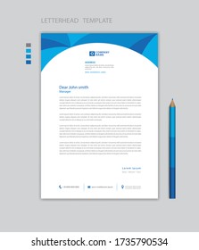 Creative Letterhead template vector, minimalist style, printing design, business advertisement layout, Blue concept background