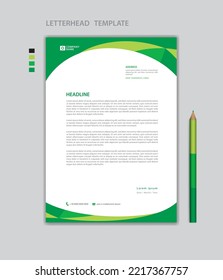 Creative Letterhead Vorlage Vektorgrafik, minimalistischer Stil, Druckdesign, Werbung für Unternehmen, Hintergrund für grünes Konzept, einfache Briefkopfvorlage Mock-up, Firmenbriefdesign