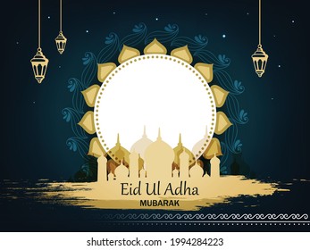 Creative Lettering bunter kalligraphischer Vektorgrafik Design für das muslimische Festival Eid Ul Adha.