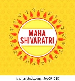 Creative Lettering Design For Hindu festival of Happy Maha Shivaratri.