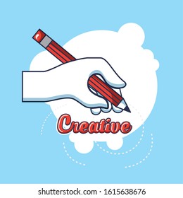 creative lettering with hand writing vector illustration design