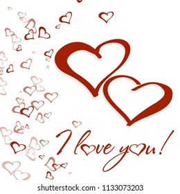  Creative lettering for poster or greeting cards- I love you. Vector illustration. Eps 10