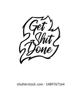Creative lettering print design isolated vector shit