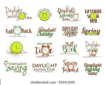 Creative Lettering Set For Daylight Saving Time.