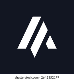 Creative AM lettermark logo with abstract minimal style, ideal for branding, identity, and business use.