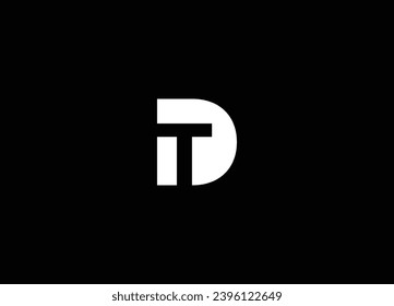 Plantilla de vectores de diseño de logotipo Dt de letras creativas