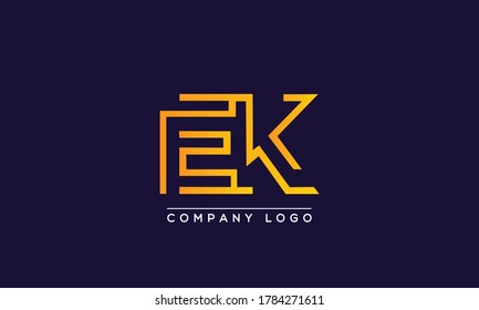Creative letters EK or KE Logo Design Vector Template. Initial Letters EK Logo Design	