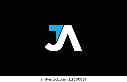  Plantilla de vectores de diseño con logotipo JA de letras creativas. Diseño del logotipo de letras iniciales JA 