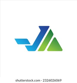Plantilla de vectores de diseño con logotipo JA de letras creativas. Diseño del logotipo de letras iniciales JA 