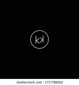 Creative letters KK unique vector