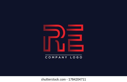 Creative letters RE Logo Design Vector Template. Initial Letters RE Logo Design	