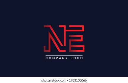 Plantilla vectorial de diseño de logotipo NE de letras creativas. Diseño del logotipo de las letras iniciales NE