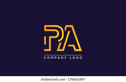 Letras creativas Plantilla de vectores de diseño de logotipos PA o AP. Diseño del logotipo de la PA de las letras iniciales	