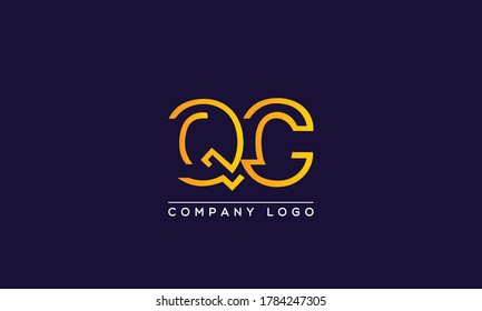 Creative Buchstaben QC oder CQ Logo Design Vectorvorlage. Design des QC-Logos mit Anfangsbuchstaben	