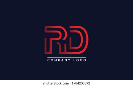 Plantilla de vectores de diseño de logotipo de Escritorio remoto con letras creativas. Diseño del logotipo de las letras iniciales RD	