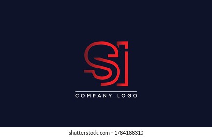 Letras creativas Plantilla de vectores de diseño de logotipos SI. Diseño del logotipo del SI de las letras iniciales	