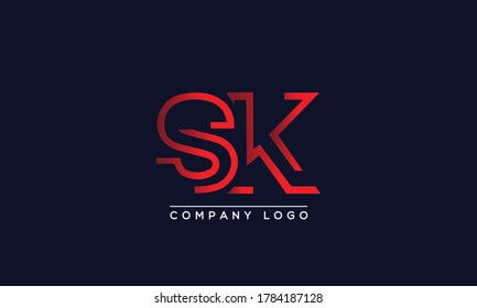 Sk Letter Logo Design Template Vector Stock Vector (Royalty Free ...