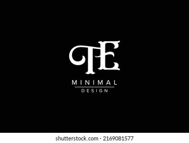 Letras creativas Plantilla de vectores de diseño con logotipo TE o ET. Diseño del logotipo TE de las letras iniciales
