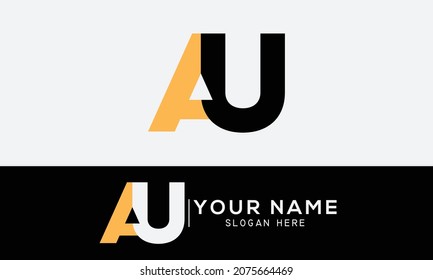 Creative Letters UA, AU Logo Design Vektorvorlage. Initialbuchstaben UA Logo-Design 