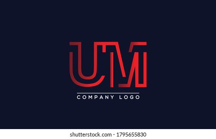 Creative Letters UM Logo Design Vector Template. Initial Letters UT Logo Design