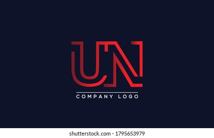 Creative Letters UN or NU Logo Design Vector Template. Initial Letters UN Logo Design