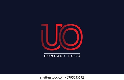 Creative Letters UO or OU Logo Design Vector Template. Initial Letters UO Logo Design