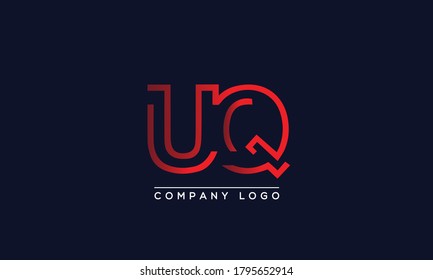 Plantilla vectorial de diseño de logotipo UQ de letras creativas. Diseño del logotipo de las letras iniciales de la zona del euro