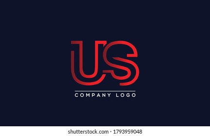 Creative Letters US, SU Logo Design Vector Template. 