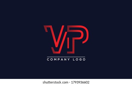 VP de letras creativas, plantilla vectorial de diseño de logotipos fotovoltaicos. Diseño del logotipo VP de las letras iniciales