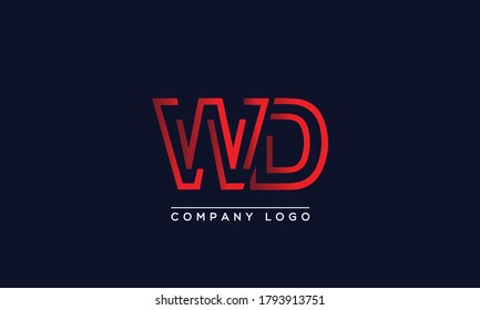 Creative Letters WD, DW Logo Design Vector Template. Initial Letters WD Logo Design